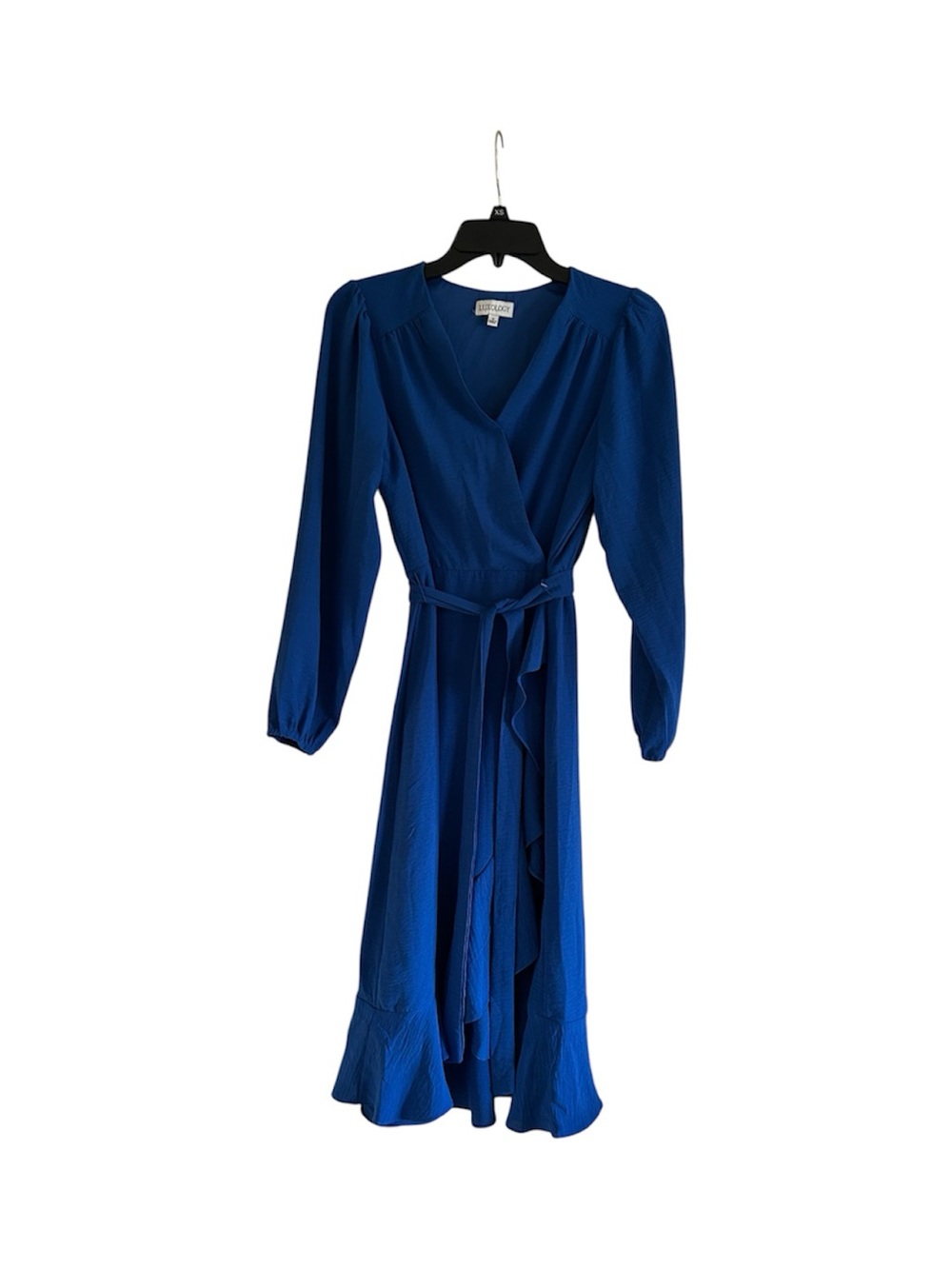 Luxology Ruffle Wrap Size Small Long Sleeve Tie Waist Midi Dress